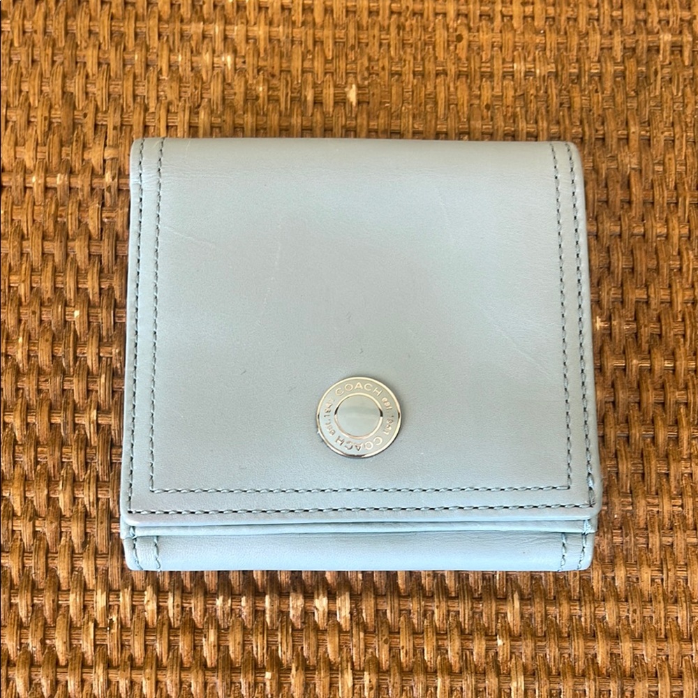 Coach Blue Leather Wallet